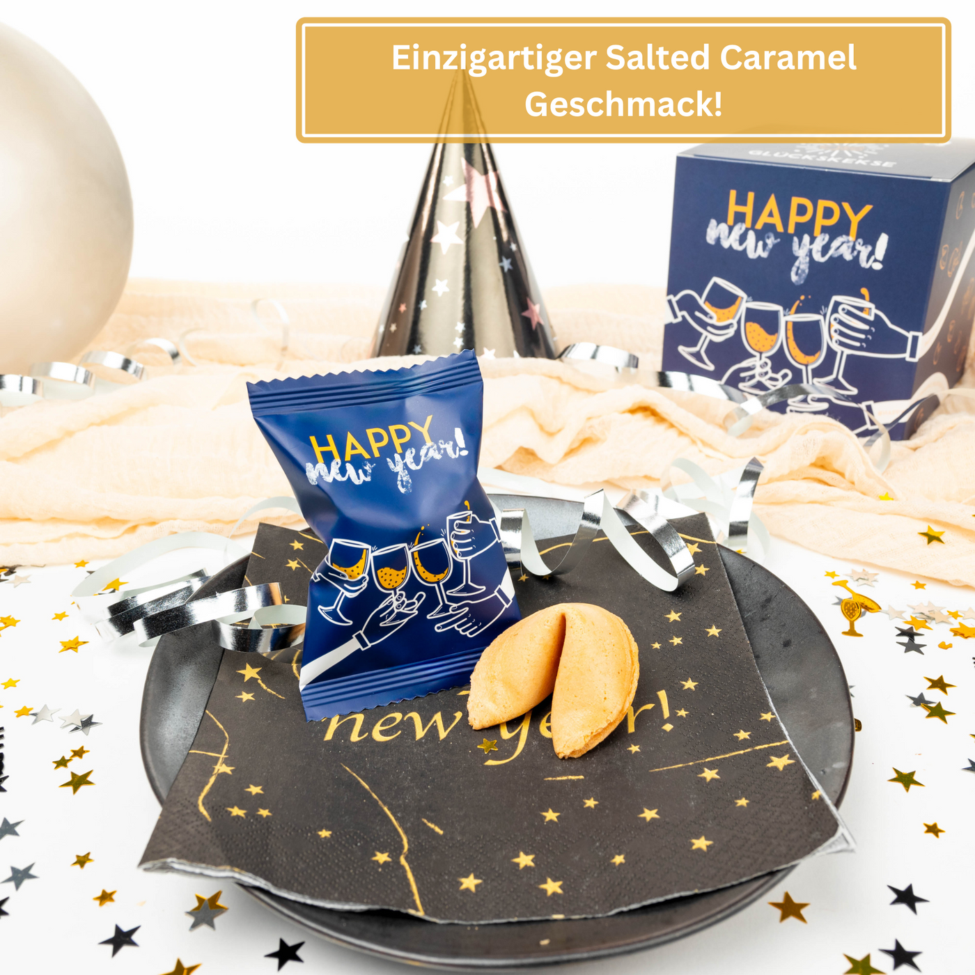 Silvester Glückskekse - Salted Caramel