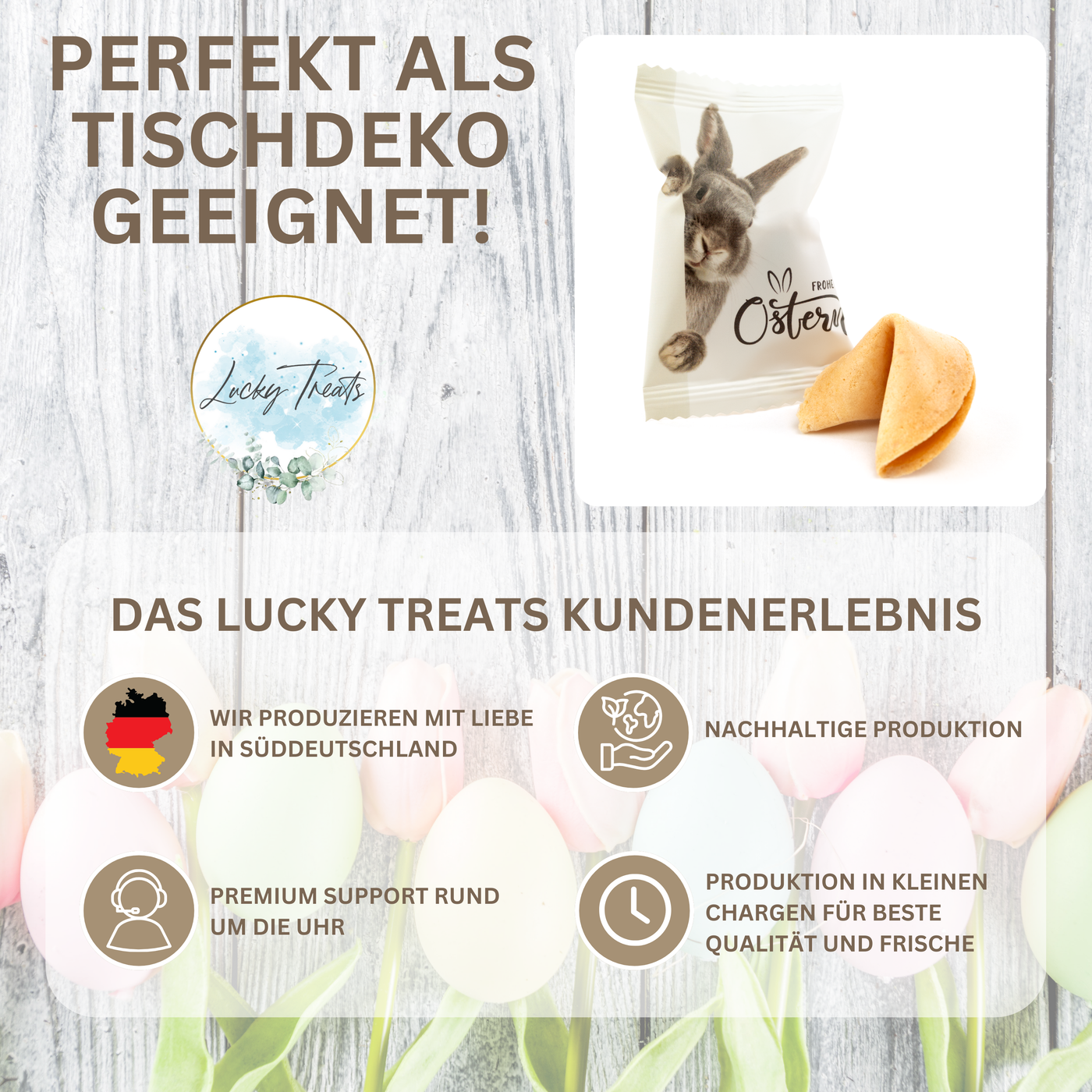 Glückskekse - Frohe Ostern - Weiß