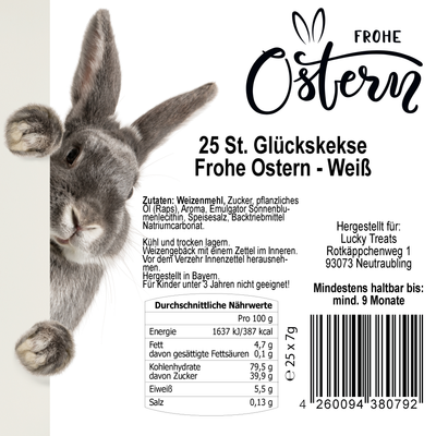 Glückskekse - Frohe Ostern - Weiß