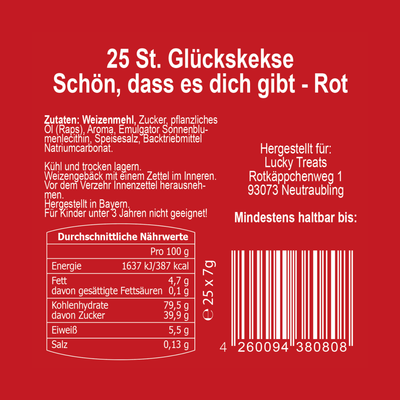 Glückskekse - Schön, dass es dich gibt - 25 Stück