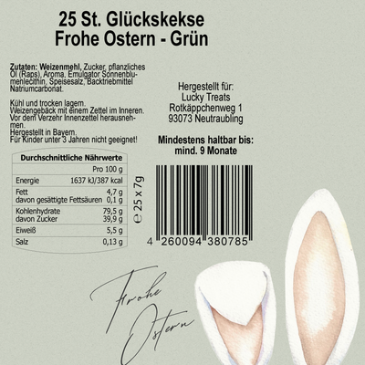 Glückskekse - Frohe Ostern - Grün