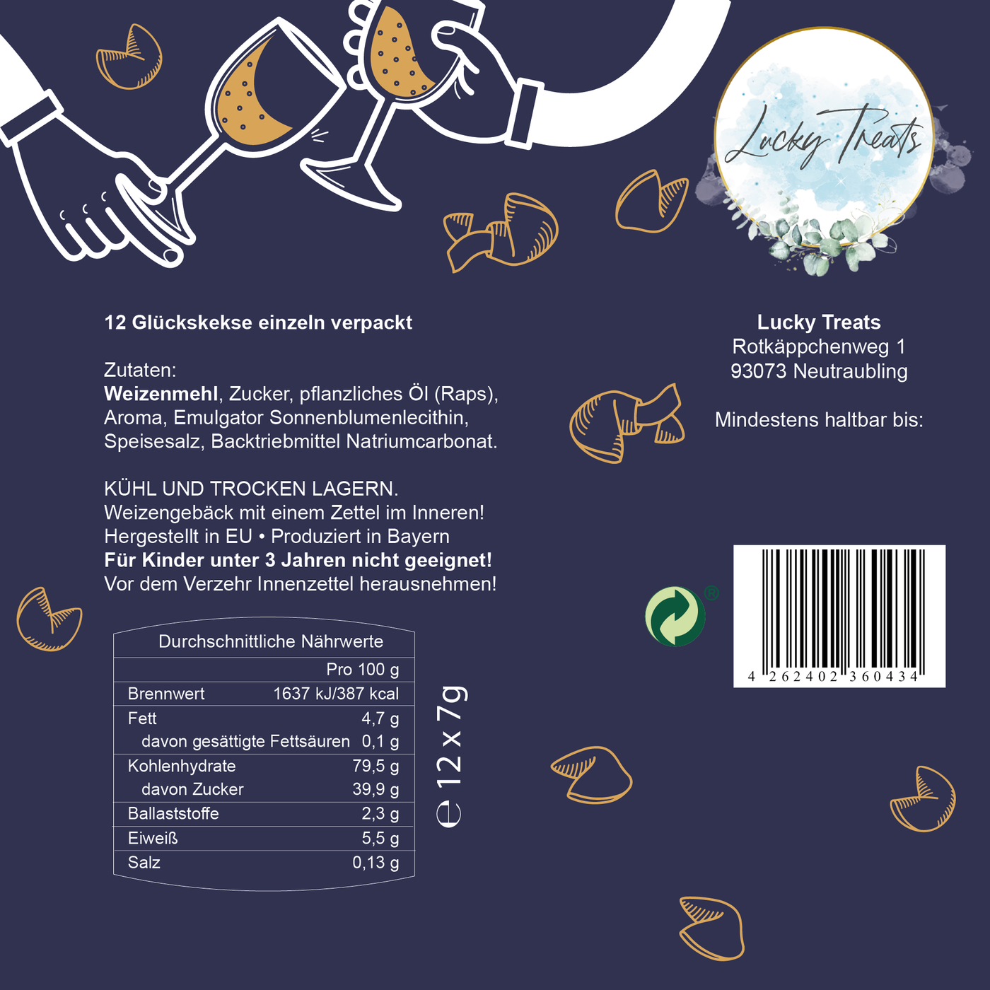 Silvester Glückskekse - Salted Caramel