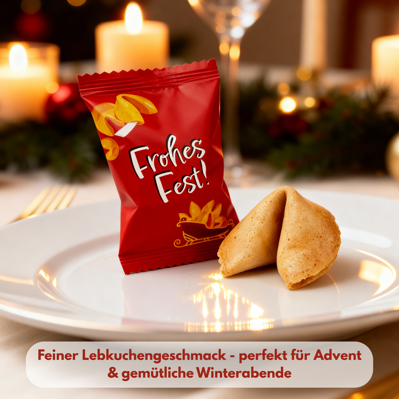 Glückskekse - Frohes Fest - Lebkuchen Geschmack