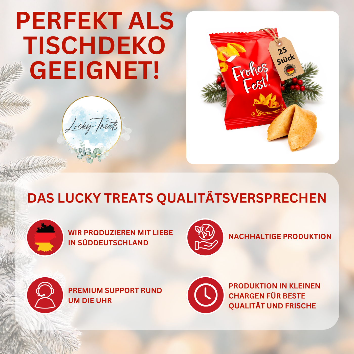 Glückskekse - Frohes Fest - Lebkuchen Geschmack